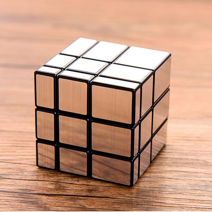 AI-YUN Speed Cube Set of 3 Pack, Mirror Cube Set of 2x2 3x3 Mirror and 3x3 Mirror Magic Tower Cube, Brian Teasers Puzzle Toys, Silver Sticker
