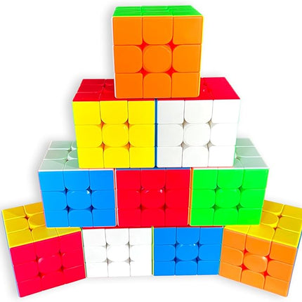 CFMOUR 10 Pack 3x3 Speed Cube Set - Moyu Meilong 3C, Stickerless Magic Cubes Bundle 3x3x3- Fast Turning Birthday Party Easter Valentines Day Gifts Puzzle Game Brain Toy for Kids and Adult ﻿