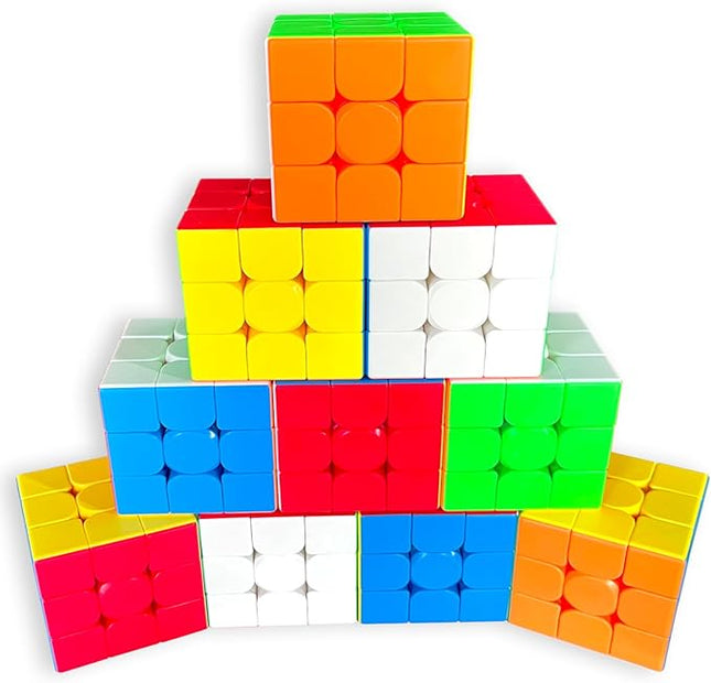 CFMOUR 10 Pack 3x3 Speed Cube Set - Moyu Meilong 3C, Stickerless Magic Cubes Bundle 3x3x3- Fast Turning Birthday Party Easter Valentines Day Gifts Puzzle Game Brain Toy for Kids and Adult ﻿