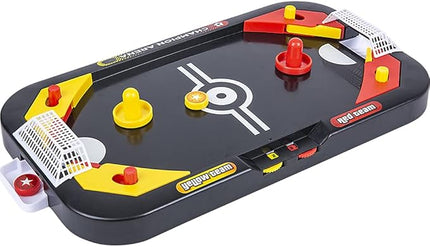 Gamie 2 in 1 Sports Table Games Mini Air Hockey Table for Kids, and Soccer Mini Games for Indoor Fun, Includes Pucks, Balls, and Strikers, Air Hockey Fits on Table or Floor for Adult and Kids