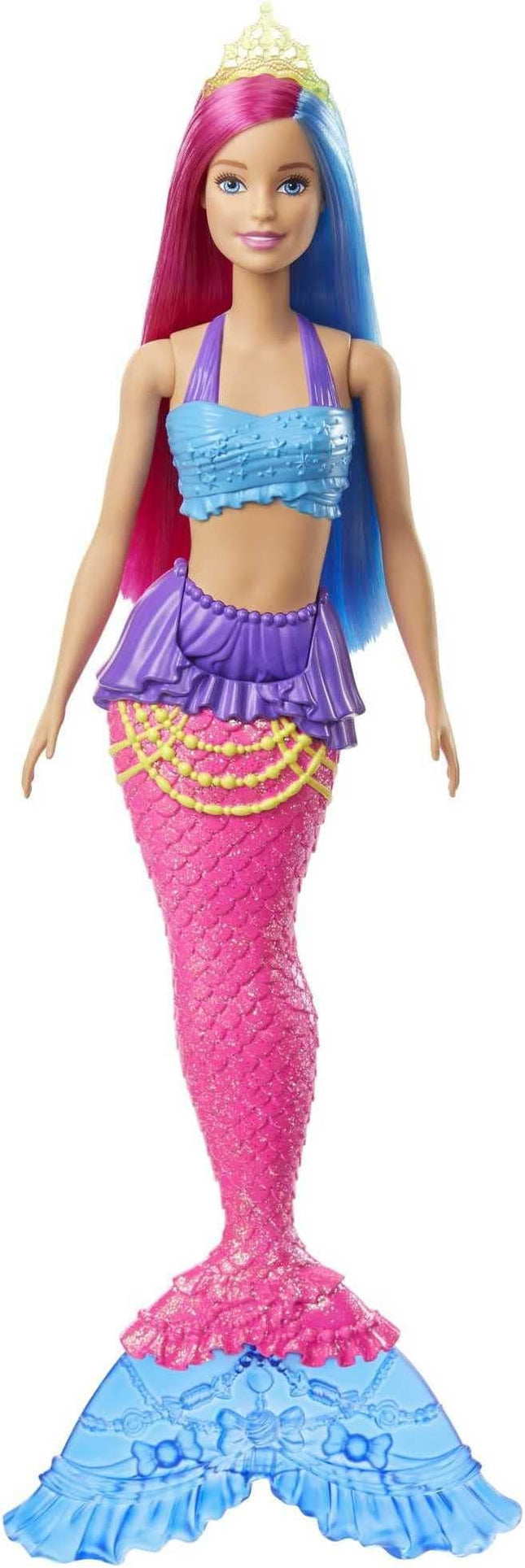 Barbie Dreamtopia Mermaid Doll with Pink & Blue Hair & Tail, Plus Tiara Accessory