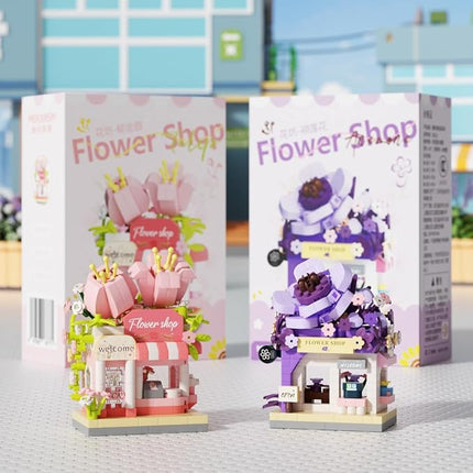 Anemones Mini Flower Shop Building Toy Street City Store View Micro House Toys Festival Blocks Set for Home Decor Gifts