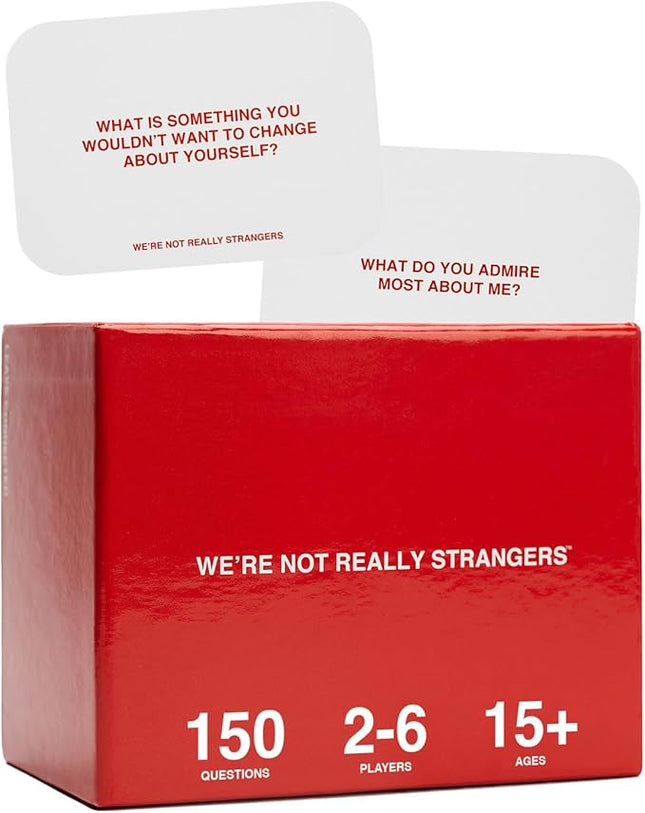 WE'RE NOT REALLY STRANGERS Card Game - 150 Conversation Cards for Adults, Teens, Couples & Strangers - Fun Icebreaker Questions for Game and Date Night - Ages 15+, 2-6 Players - Valentine’s Gift Idea
