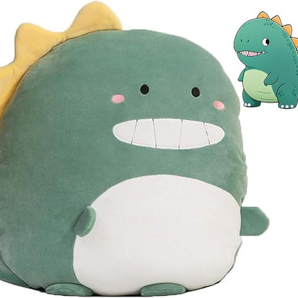 Soft Flat Dinosaur Plush Hugging Pillow Cute Green Dinosaur Stuffed Animal Dino Plushies Toys Kids Dino Anime Cushion for Birthday, Valentine's Day, Christmas...12 Inch