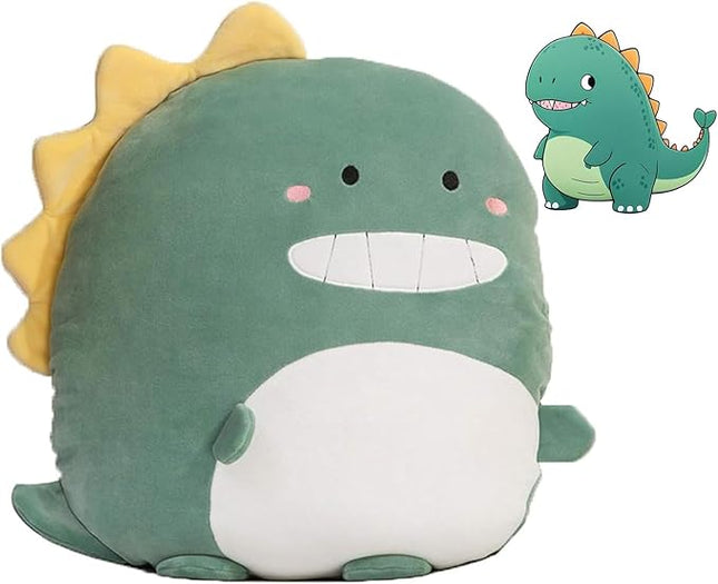 Soft Flat Dinosaur Plush Hugging Pillow Cute Green Dinosaur Stuffed Animal Dino Plushies Toys Kids Dino Anime Cushion for Birthday, Valentine's Day, Christmas...12 Inch