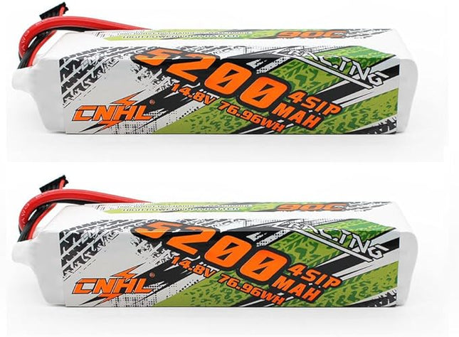 CNHL 5200mAh 4S Lipo Battery 14.8V 90C with EC5 Plug Soft Case for RC Car Truck Buggy Tank Airplane Boat(2 Packs)