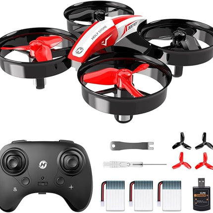 Holy Stone Mini Drone for Kids and Beginners RC Nano Quadcopter Indoor Small Helicopter Plane with Auto Hovering, 3D Flips, Headless Mode and 3 Batteries, Great Gift Toy for Boys and Girls, HS210 Red