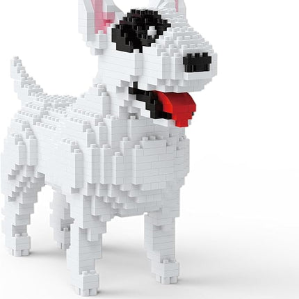 Pet Cute Bulldog Building Set Micro Blocks Animals - 500+ Granules Cute Animal Series Micro Mini Building Set Animals Mini Blocks (Bull Terrier)