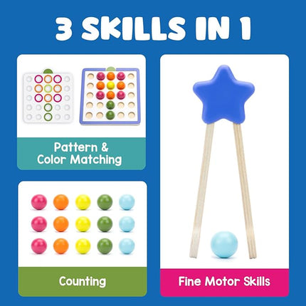 Educational Insights Pattern & Sequencing Wooden Board – Color Matching Toy for Kids, Fine Motor Kits, Sequence Board Games for Toddlers, Preschool Manipulatives, Ages 3+