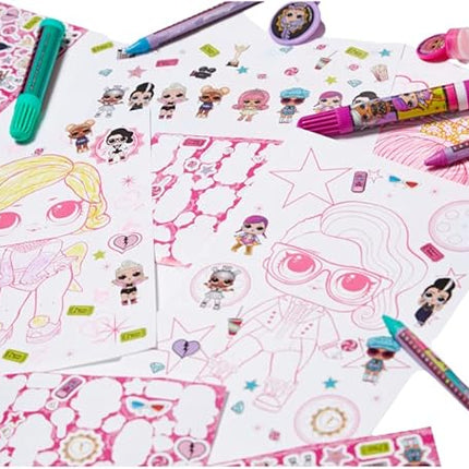 LOL Surprise Deluxe Activity Set for Kids with Carrying Tin, Coloring Sheets, Tattoos, Stickers, & Art Supplies, 200+ Pieces