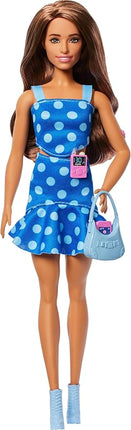Barbie Fashionistas Doll #242, Doll with Type 1 Diabetes Wearing Polka Dot Outfit and Accessories, in Partnership with Breakthrough T1D