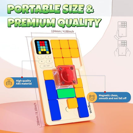 HOMESTEC Super Slide Puzzle, Hand Held Travel Games for Kids, Brain Teaser Toys Road Trip Activities for Boys Girls Adults, Birthday Easter Basket Stuffers