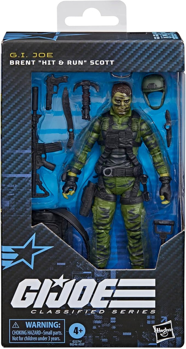 G.I. Joe Classified Series #188, Brent “Hit & Run” Scott, Collectible 6 Inch Action Figure with 10 Accessories
