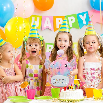 Axolotl Plush Toy 14 Inch Cute Unicorn Birthday Stuffed Animal Soft Axolotl Plushies Pillow Multicolour Doll Gifts for Kid Toddlers Home Room Decoration