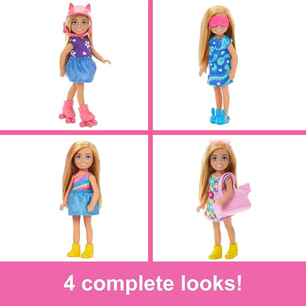 Barbie Chelsea Doll & Closet Toy Playset with 15 Pieces Clothes & Accessories Included, Foldable Set for On-The-Go Play & Storage