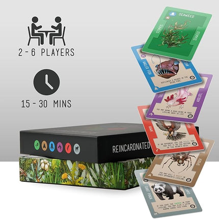 Reincardnated A Turn-Based Deck Drafting Card Game - Strategy Party Game for 2-6 Players on Family Game Night