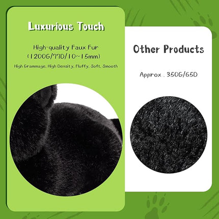 MorisMos Black Plush Panther Stuffed Animal with Babies,18'' Big Mama and Baby Stuffed Panther Toys for Kids Girls Boys, 4 Packs Black Jaguar Animals, Cute Leopard Toys for Kids