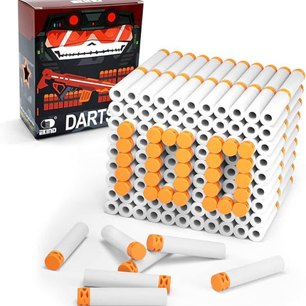 EKIND 100 Pcs Waffles Darts Refill Pack Foam Bullet Compatible for NERF N-Strike Series Blaster (Glow at Dark, White)
