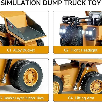 Microcrew Mini Rc Construction Series – Pocket Dump Truck, Excavator & Forklift Set, 1/64 Small 2.4ghz Remote Control Alloy Car Pocket Construction Vehicles Birthday Gifts for Boys and Girls