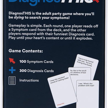 DiagnosThis – Hilarious Hypochondriac Party Game for Adults | 300 Diagnosis & 100 Symptom Cards for Medical Nerds, Hypochondriacs & Game Nights