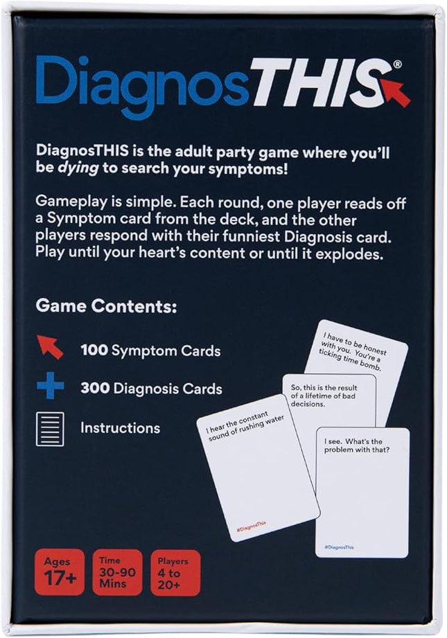 DiagnosThis – Hilarious Hypochondriac Party Game for Adults | 300 Diagnosis & 100 Symptom Cards for Medical Nerds, Hypochondriacs & Game Nights