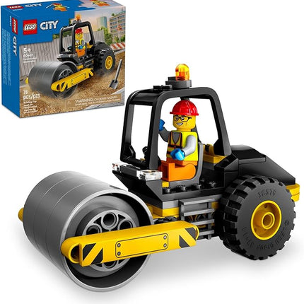 LEGO City Construction Steamroller Toy Playset, Fun Gift, Construction Toy Set for Kids Aged 5 Years Old Plus, Model Truck with a Worker Minifigure, Imaginative Play for Boys and Girls, 60401
