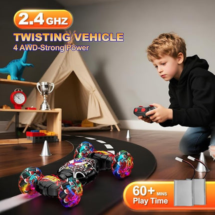 Nikuku Gesture Sensing RC Stunt Car - 4WD Hand Controlled Remote Control Car with 360° Rotation, 2.4GHz Drift Toy for Kids Ages 6 7 8-12 13 Year Olds - Best Birthday Gifts for Boys Girls