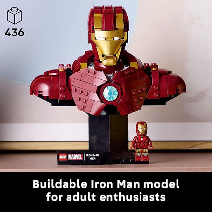 LEGO Marvel Iron Man MK4 Bust - Building Kit for Adults, Ages 18+ - Includes Iron Man Minifigure - Collectible Model for Super Hero Fans - Gift for Men and Women - 76327