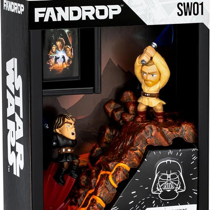 Fandrop SW01-Star Wars: Revenge of The Sithâ - OBI-Wan Kenobi VS. Darth Vader, Combines an Epic Diorama, Artifacts & Scene Marker Creating A Display to Enhance Any Star Wars Collection