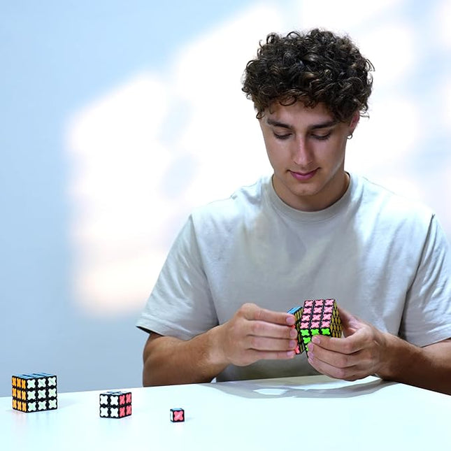 TOSY Magnet Cube 2x2 - 8 Blocks, 2 in 1 Toy: 2x2x2 Puzzle Cube and Customizable Infinity Cube, Glowing, UV Flashlight, Fidget/STEM/STEAM Magnet Tiles Birthday Gift for Kids/Teens/Adults, 4-Pack