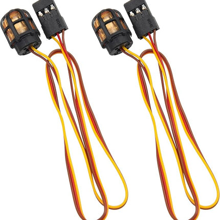 ShareGoo 2Pcs RC Car LED Light RC Beacon Light Strobing-Blasting/Flashing/Rotating Mode Compatible with Traxxas Axial 1/10 1/12 1/16 RC Crawler Car 1/14 Tamiya Tractor Truck (Orange)