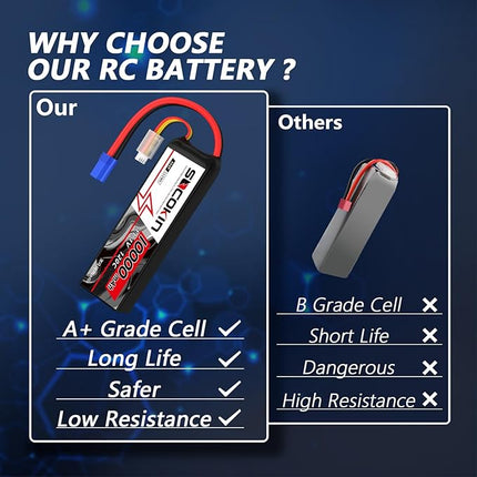 3S Lipo Battery 10000mah 120C with EC5 Connector Soft Case for RC Car Boat Truck Helicopter Airplane Drone FPV RC Hobby