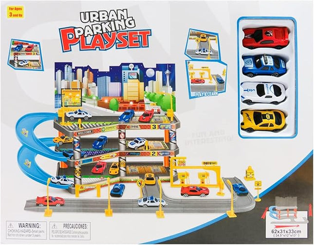 Ultimate Toy Car Garage Diecast Vehicle Playset with 4 Diecast Cars, Boys Ages 3+