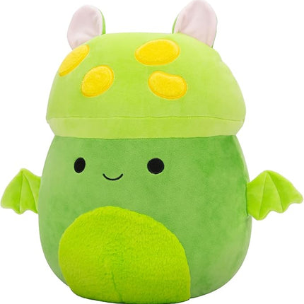Squishmallows Original 14-Inch Earling Neon Green Mushroom Bat - Official Jazwares Plush (Large)