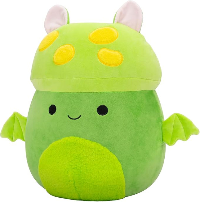 Squishmallows Original 14-Inch Earling Neon Green Mushroom Bat - Official Jazwares Plush (Large)