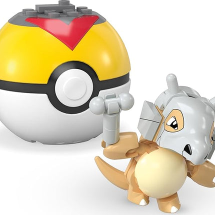 MEGA Pokémon Building Toys Set Squirtle & Cubone with 45 Pieces, 2 Poseable Characters and Poké Ball, 2 Inches Tall, for Kids