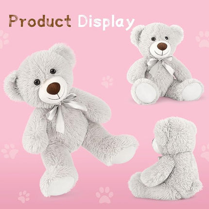 MaoGoLan Bulk Teddy Bear Baby Shower, 10 Packs Small Gray Teddy Bear Stuffed Animals in Bulk,13.5" Small Stuffed Bears Plush for Wedding,Birthday,Christmas, Party Decorations