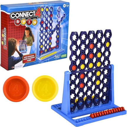 Hasbro Gaming Connect 4 Spin Game, Features Spinning Connect 4 Grid, 2 Player Board Games for Family and Kids, Strategy Board Games, Ages 8 and Up