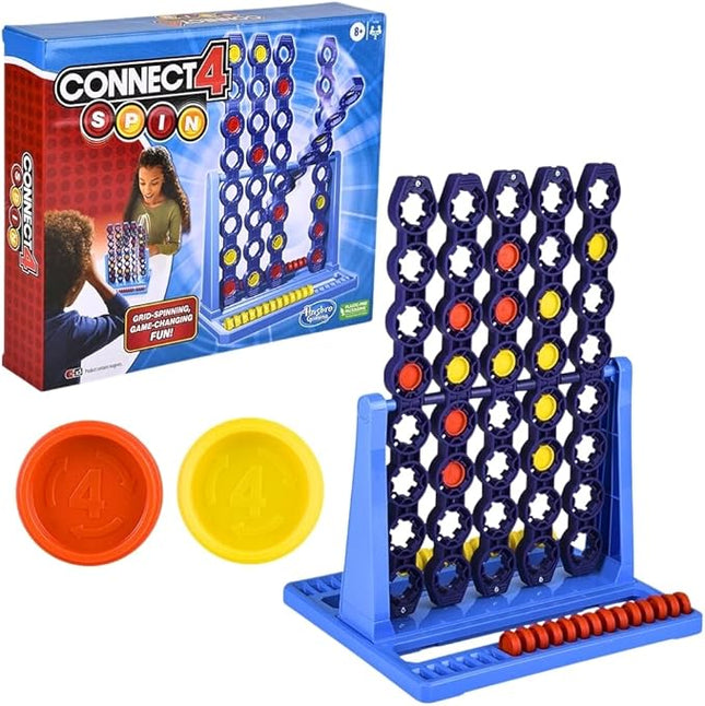 Hasbro Gaming Connect 4 Spin Game, Features Spinning Connect 4 Grid, 2 Player Board Games for Family and Kids, Strategy Board Games, Ages 8 and Up