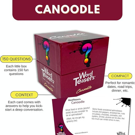 ? WORD TEASERS Canoodle Couples Conversation Cards – Couple Game for Adults Date Night – 150 Relationship Building Question Cards