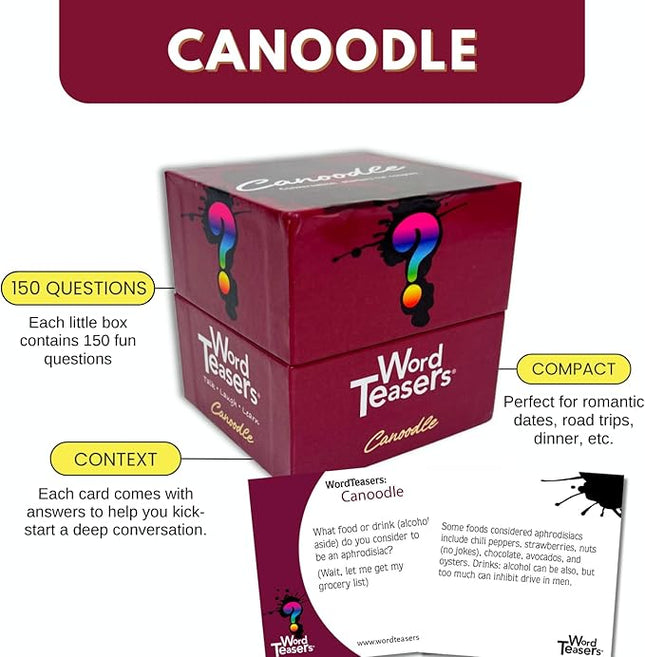 ? WORD TEASERS Canoodle Couples Conversation Cards – Couple Game for Adults Date Night – 150 Relationship Building Question Cards