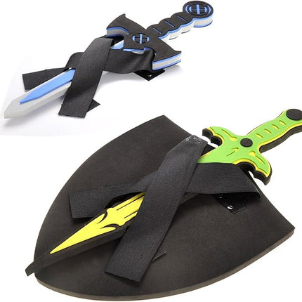 PowerTRC Sword and Shield Play Set | Unique Sword and Shield Design | Foam Weapons | Pretend Play Weapons | Kids Play Knights | White Eagle and Golden Lion Shield (18 Packs)