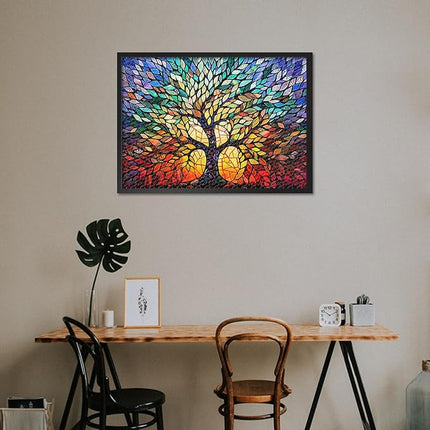 1000 Piece Jigsaw Puzzle for Adults - Tree of Life Abstract Art, Colorful Dynamic Design with Vibrant Colors, Premium Adult Puzzles 1000 Pieces for Relaxation (27.5x19.7 in)