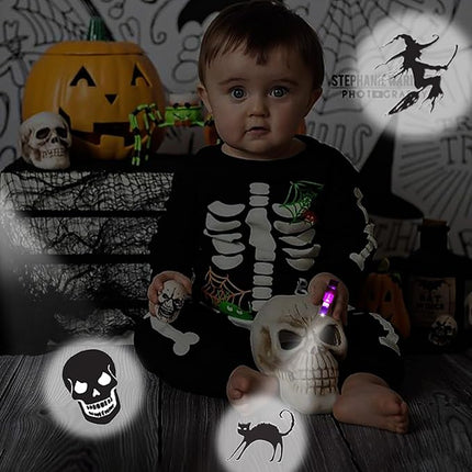 Halloween Party Favors for Kids, 36 Pcs LED Light Up Finger Lights Halloween Goodie Bag Fillers Treats Stuffers Glow in The Dark Toys Bulk for Halloween Party Gifts Trick or Treat Toy