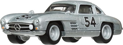 Hot Wheels Team Transport Culture Die-cast Cars, Mercedes-Benz 300 SL, MB Blaues Wunder Flatbed Truck, 1:64 Scale Model