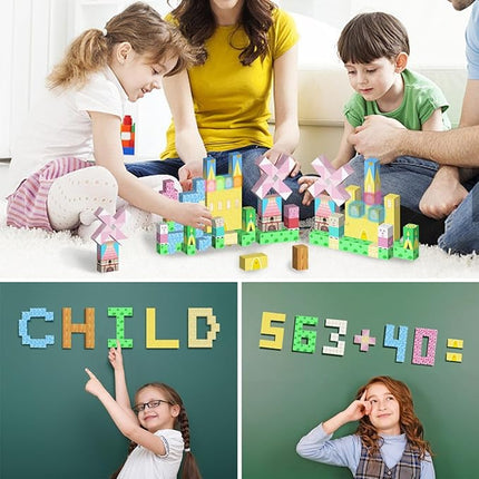 Magnetic Blocks 128 PCS Magnetic Building Blocks Cubes Gift Set for Girls and STEM Learning Preschool Learning Construction Toys