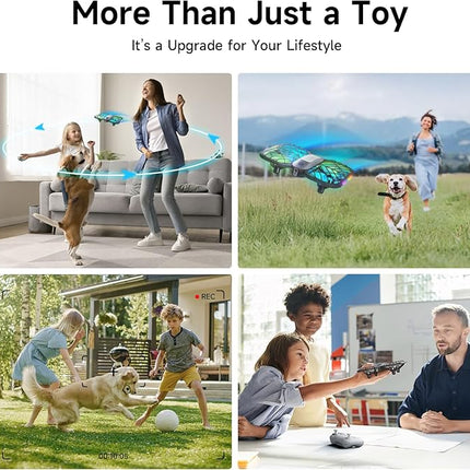 UranHub Drones for Kids 8-12, RC Drone with 720P HD FPV Camera,5 Lighting Modes/2 Batteries/3D Flip/3-Speed/Propeller Protection Cover, Cool Toys Gift for Kids and Beginners(Dark Brown)