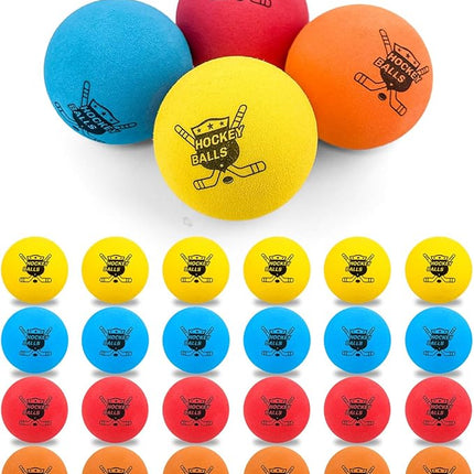 Pandahero 24-Pack Mini Hockey Foam Balls for Indoor Floor & Knee, Soft Street Hockey Balls Party Favors, Toys & Gifts for Boys 8-12