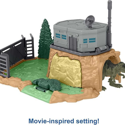 Mattel Jurassic World Dominion Minis Giganotosaurus Rampage Playset with 2 Mini Dinosaur Figures and Break Apart Features, Toy Set