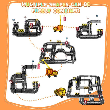 Magnetic Tiles Building Blocks for 3 4 5 6 7 8+ Years Old Boys Girls Colorful Magnet Stacking Toys Birthday Gift for Toddlers STEM Preschool Educational Construction Tiles Set (Magnetic Road)